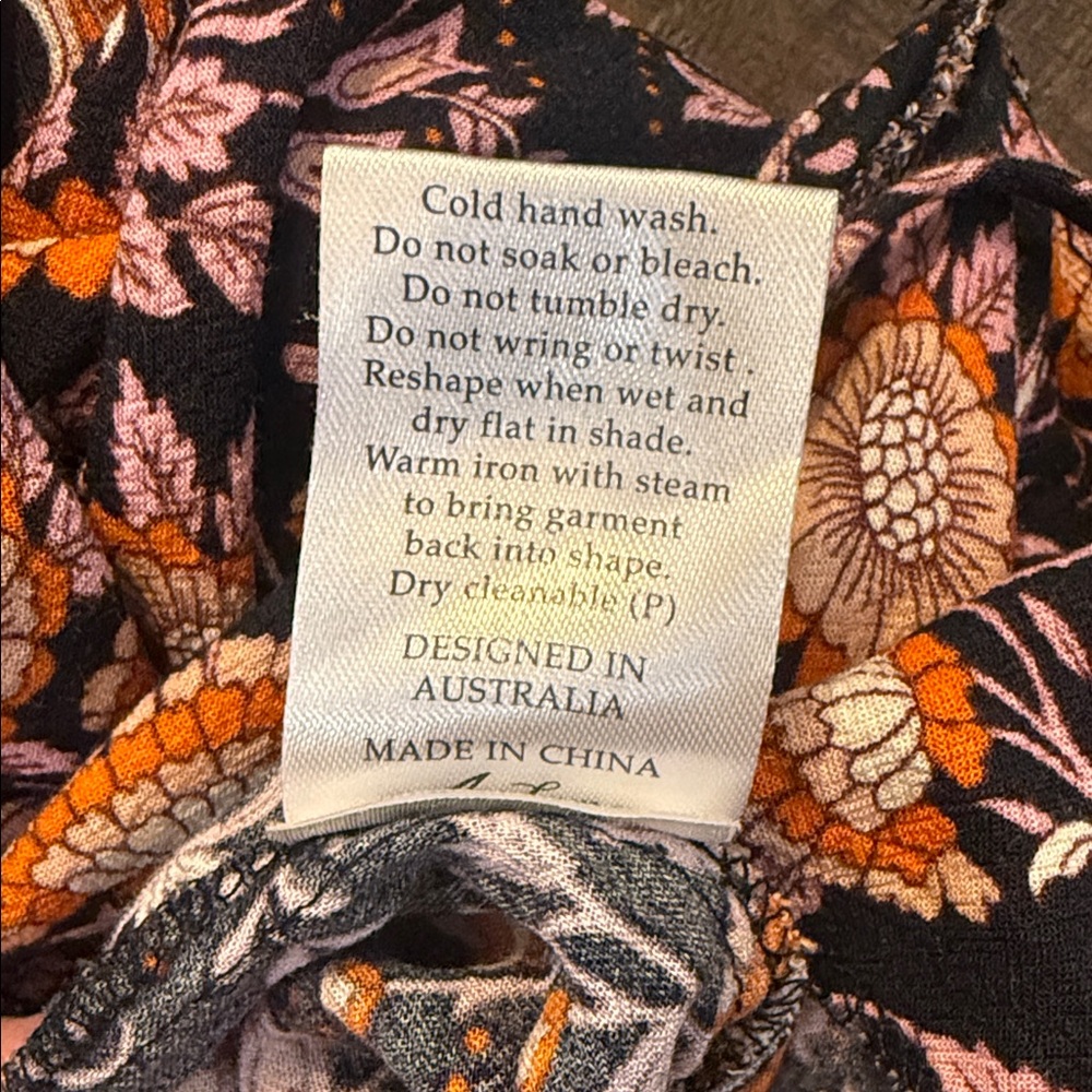Arnhem Primrose Floral Open Back Jumpsuit AU 16‎ US 12 Boho Wide Leg - Picture 13 of 13